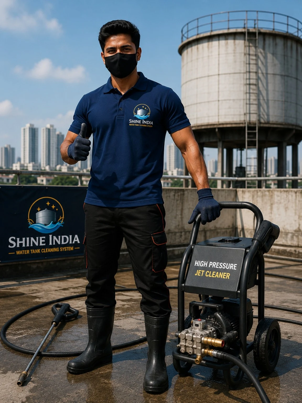 Shine India professional RCC water tank cleaning